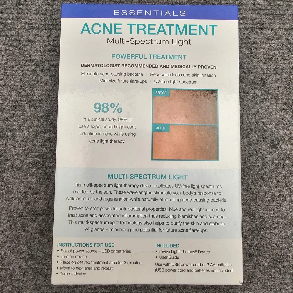 reVive Light Therapy Essentials Acne Treatment Unisex OS Blue LED Skin Care New